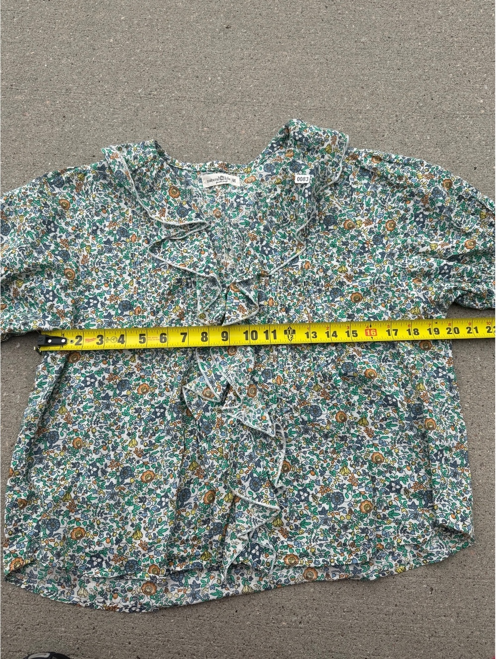 Natural Life Floral Ruffle Button-Up Blouse Medium - Picture 5 of 8